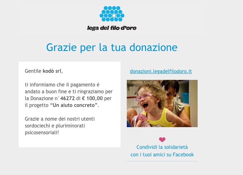 kodo tripkly donazione lega filo oro